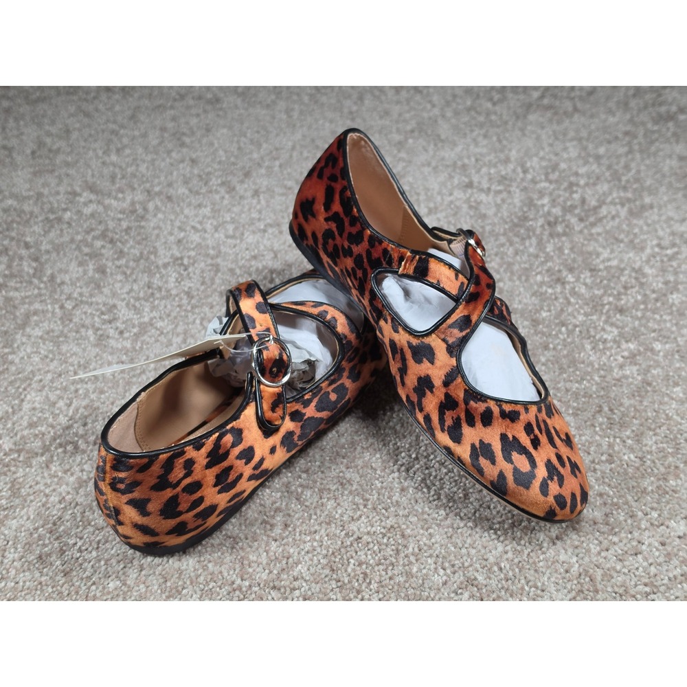 A New Day Tamsin Leopard Print Mary Jane Flats Brown Animal Print Shoes 7.5 - Picture 3 of 6